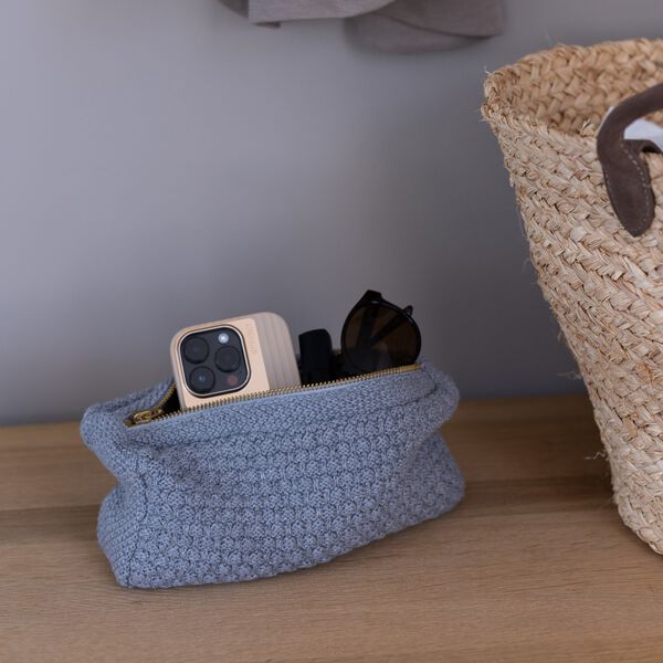 Knitted Clutch Petra, med grey melange, By LOHN