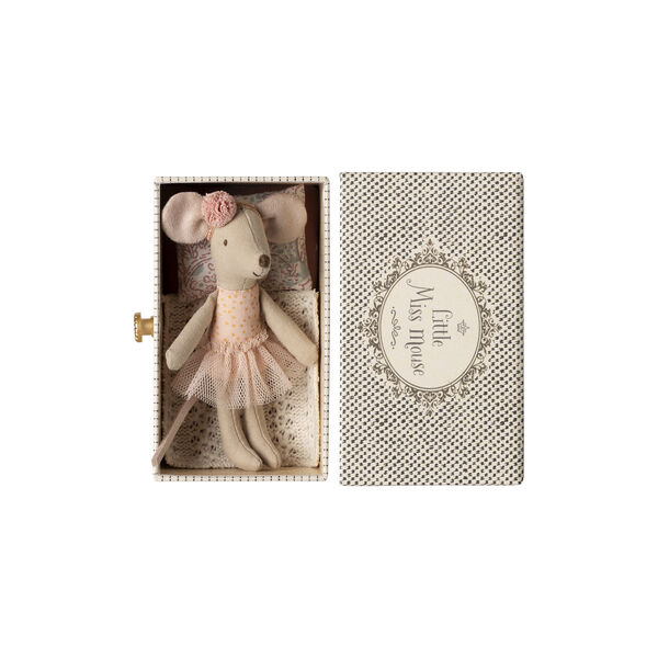 Little Sister Dance Mouse in Daybed, pink, Maileg