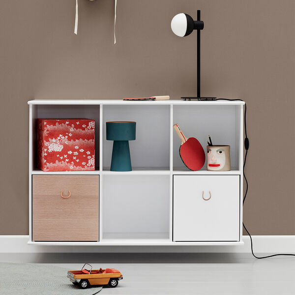 Wood Shelving Unit 3x2 Horizontal with Support, Oliver Furniture