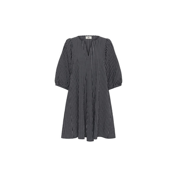 KBEllen Indie Dress, dark grey check, Karen by Simonsen