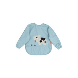 Tiny Farm Sleeved Pocket Bib, blue, Done by Deer
