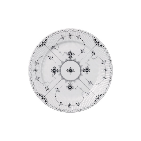 Black Fluted Half Lace Plate Ø 27 cm, Royal Copenhagen