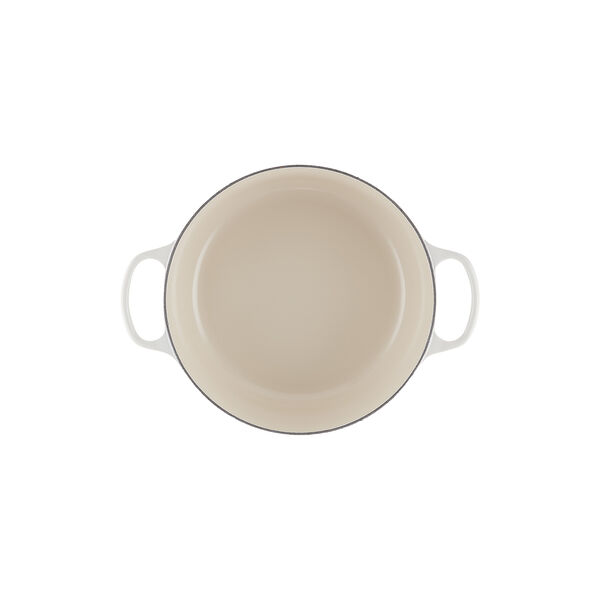 Signature round cast iron pot &Oslash; 28 cm, meringue, Le Creuset