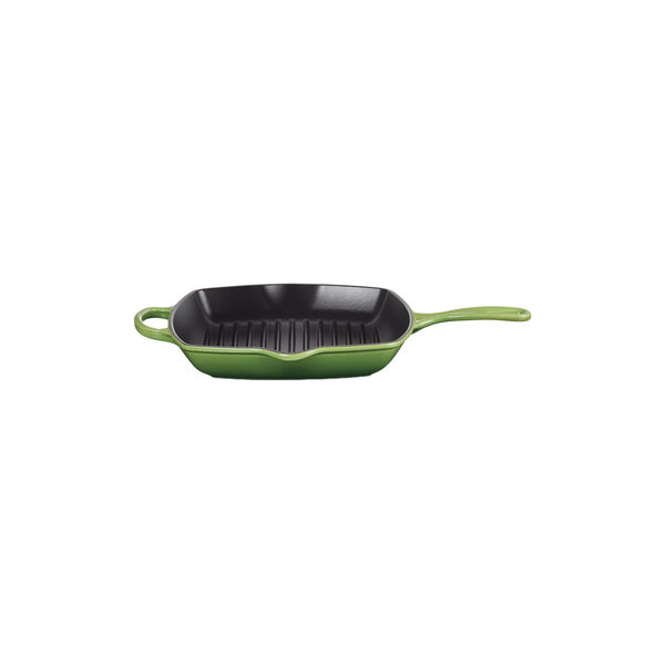 Signature cast iron square grillit 26 cm, bamboo green, Le Creuset