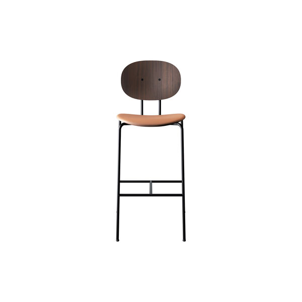 PIET HEIN Bar Chair, oiled walnut/Silk Cognac, Sibast Furniture
