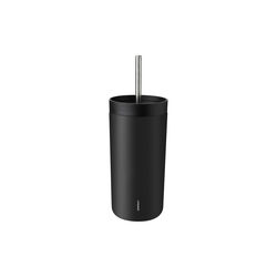 To Go Sip vacuum insulated cup with straw, soft black, Stelton