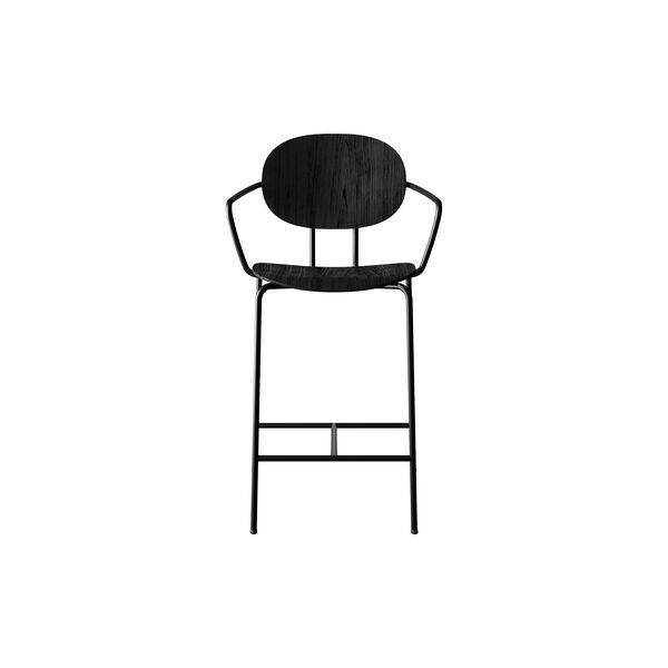 PIET HEIN Counter Chair with Arms, black lacquered oak, Sibast Furniture