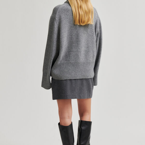 Milea Mini Skirt, dark grey melange Milea Mini Skirt, dark grey melange, Second Female