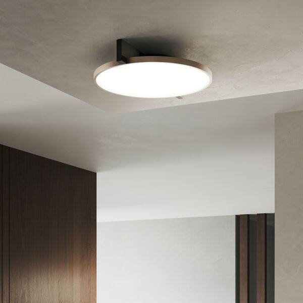 INLAY ROUND C2 Ceiling/Wall Light, matt black/satin gold, LIGHT-POINT