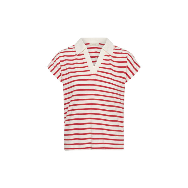 PfiaIW Polo Tshirt, red slim stripe, InWear