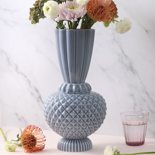 Samusrium Jumbobell vase, blue/grey, Dottir Nordic Design