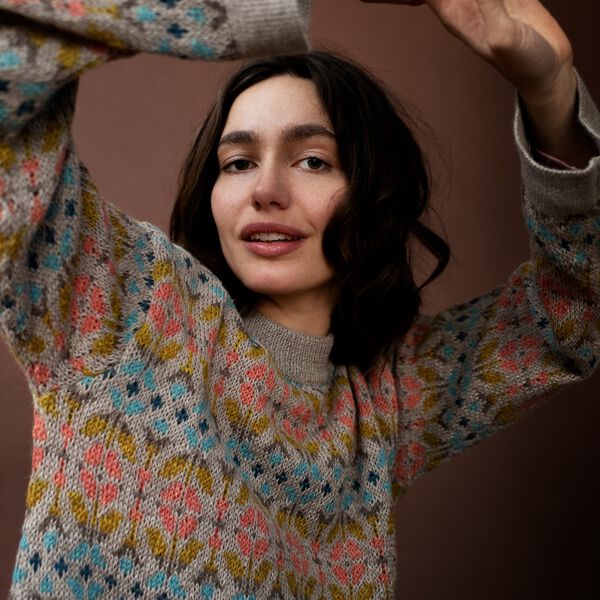 Alpaca Pattern Sweater, multi, Serendipity