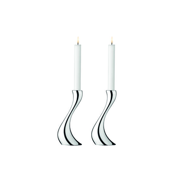 Cobra Candlestick medium, 2 pcs, Georg Jensen