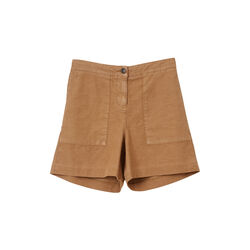 Juliana Linen Blend Shorts, brown, Lexington