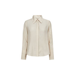 PD-Viola Beaded Shirt, oyster white melange, Pieszak