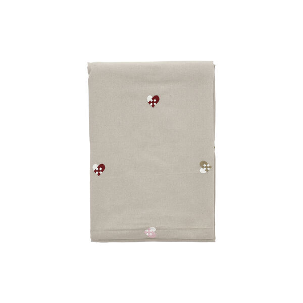 Christmas Hearts Embroidery Christmas Tablecloth, rose, Södahl