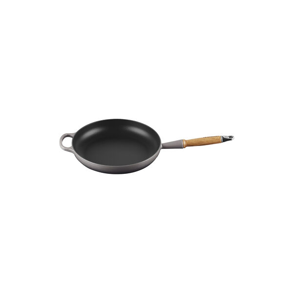 Signature cast iron frying pan with wooden handle &Oslash; 28 cm, flint, Le Creuset