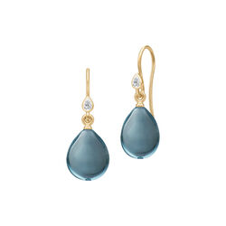 Prima Ballerina Earrings, gold/london blue, Julie Sandlau