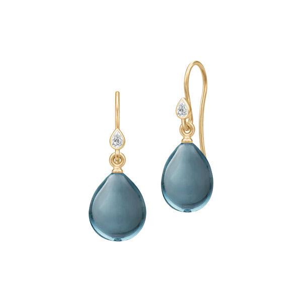 Prima Ballerina Earrings, gold/london blue, Julie Sandlau