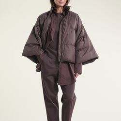 Feather down jacket with collar, raisin, BITTE KAI RAND