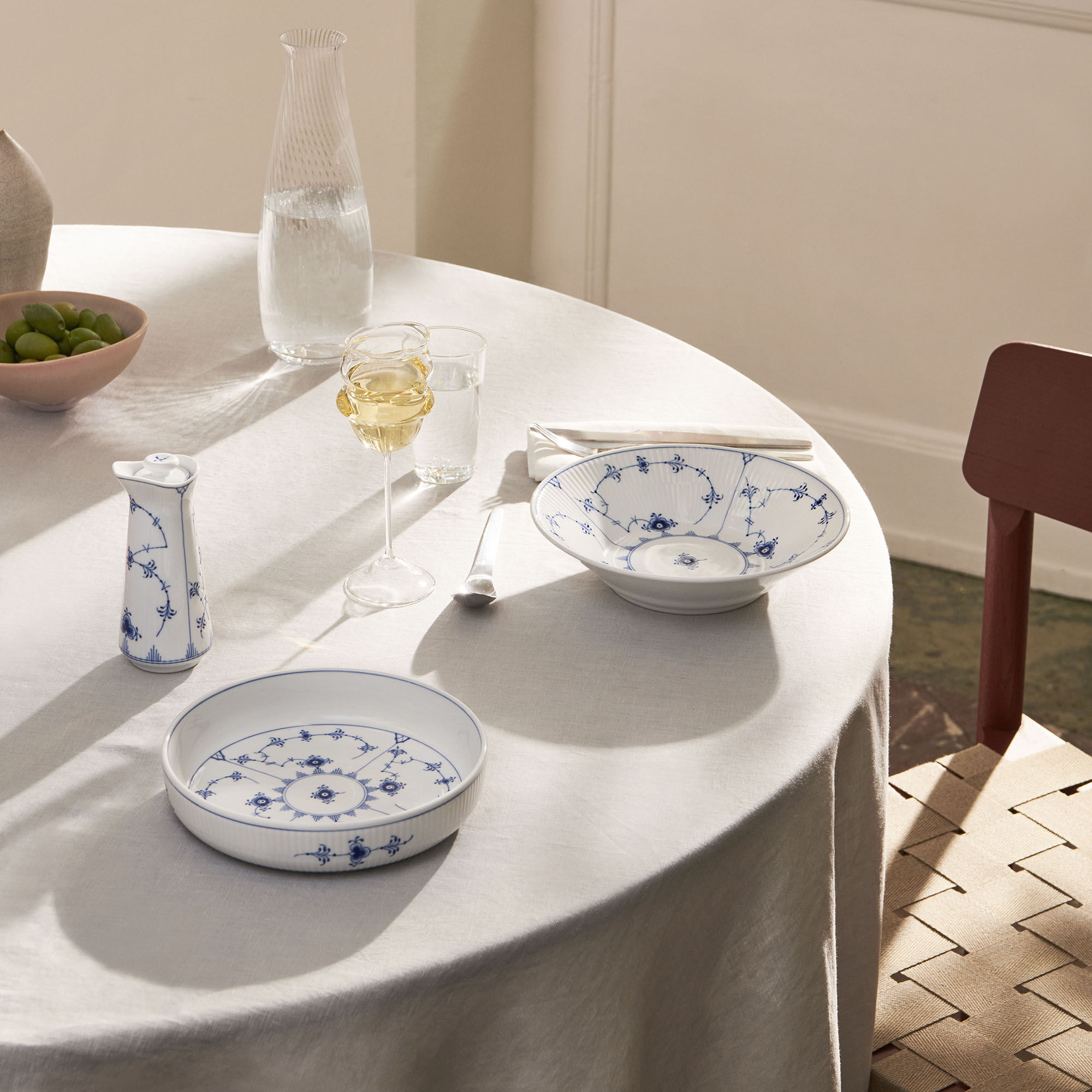 Blue Fluted Plain Deep Plate Ø 21 cm