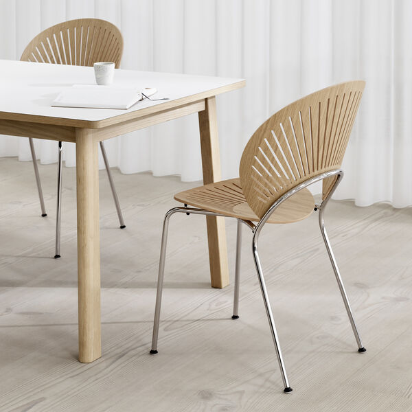 6491 Ana Extension Dining Table 180 cm, white/soap treated oak 6491 Ana Extension Dining Table 180 cm, white/soap treated oak, Fredericia Furniture