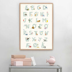 Alphabeth Blue Danish Poster, ViSSEVASSE