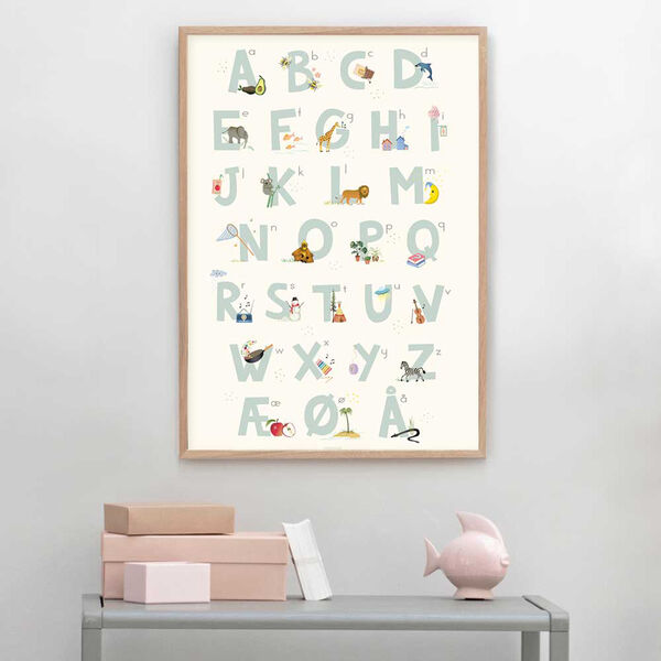 Alphabeth Blue Danish Poster, ViSSEVASSE