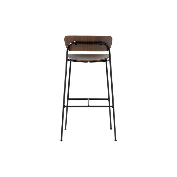 Pavilion AV9 Bar Stool, walnut/black, &Tradition