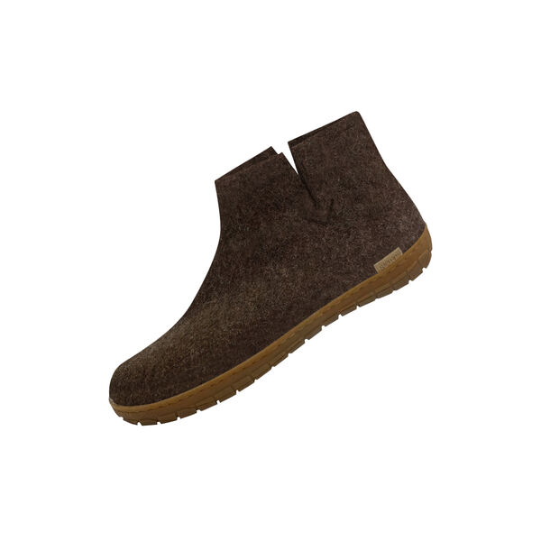 Felt Ankle Boot with Natural Rubber Sole, natural brown Felt Ankle Boot with Natural Rubber Sole, natural brown, Glerups