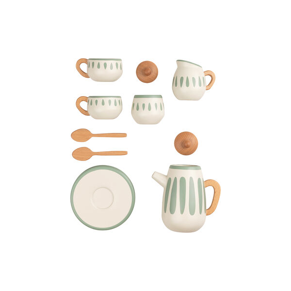 Tea Set, classic white/sage green Tea Set, classic white/sage green, Sebra