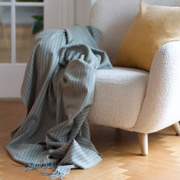 Stripes Throw, green, ELVANG