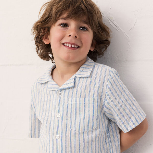 Tage Shirt, surf blue stripe, MarMar Copenhagen