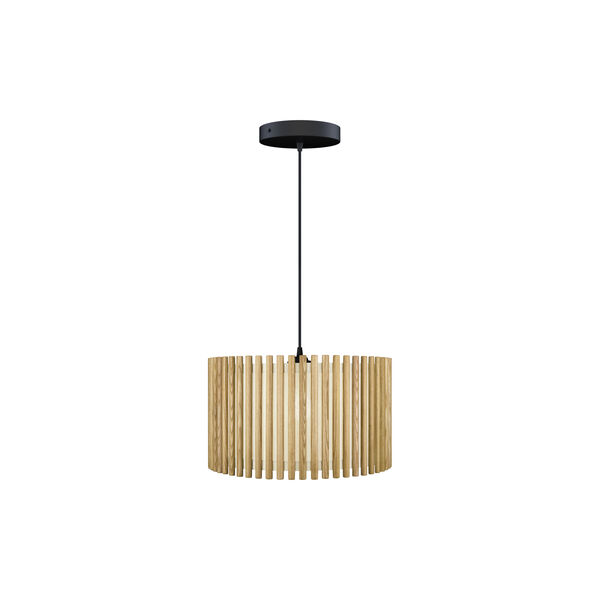 Komorebi Circle Pendant, oak/black, UMAGE