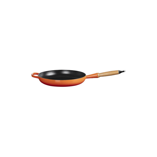Signature cast iron frying pan with wooden handle &Oslash; 28 cm, volcanic, Le Creuset