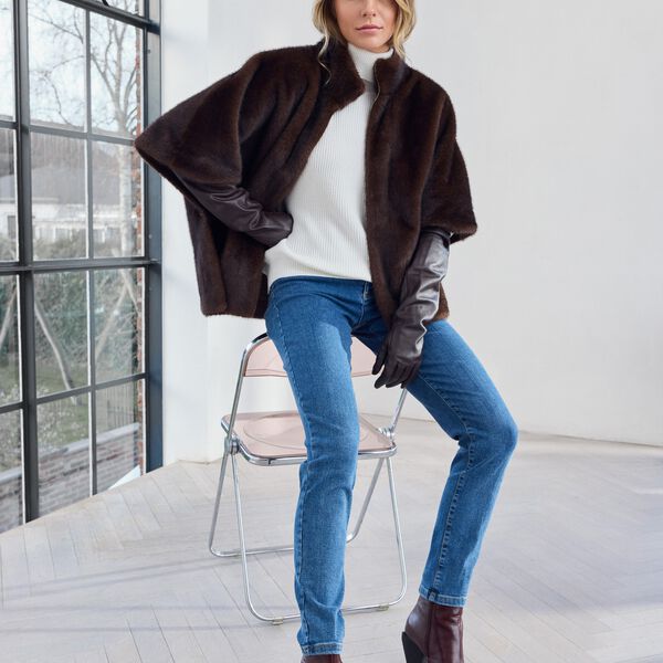 Cape Fur Cape | Brown | Jacket, Micha
