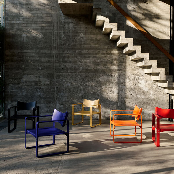 270 F Lounge Chair, blue, Verpan