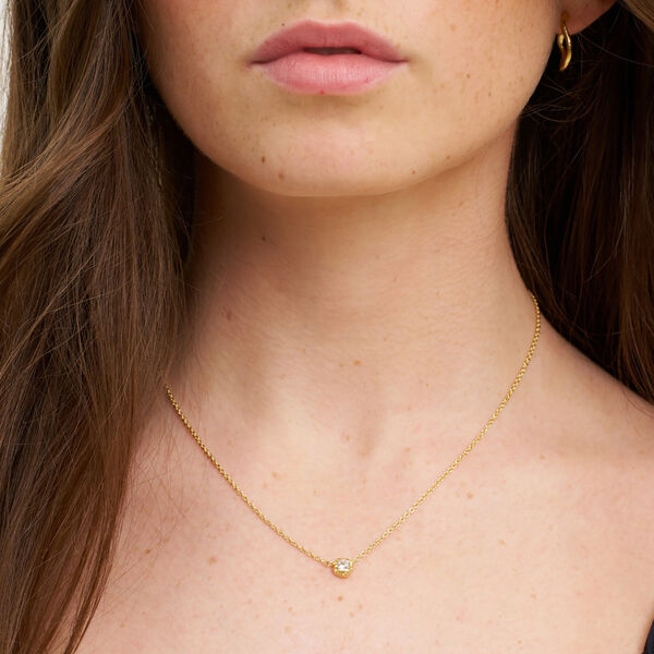 Clara necklace w. zircon, gold plated, Pure by Nat