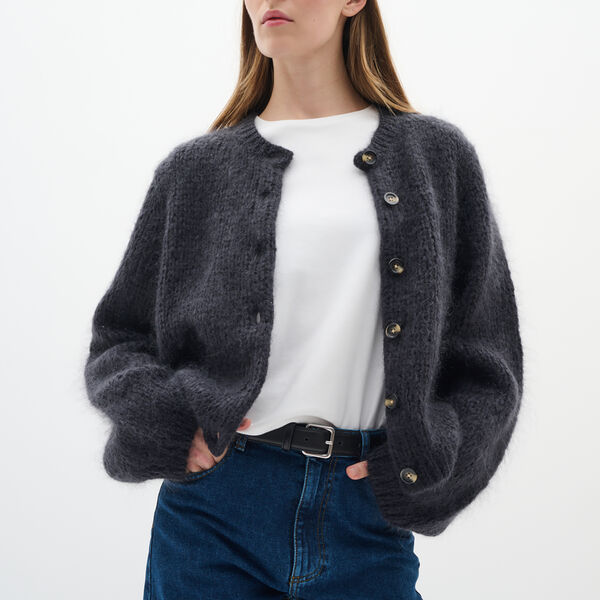 JetraIW Cardigan, dark grey melange JetraIW Cardigan, dark grey melange, InWear