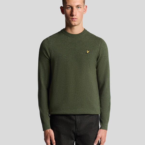 Lambswool Blend Crew Neck Jumper, deep depths marl, Lyle & Scott