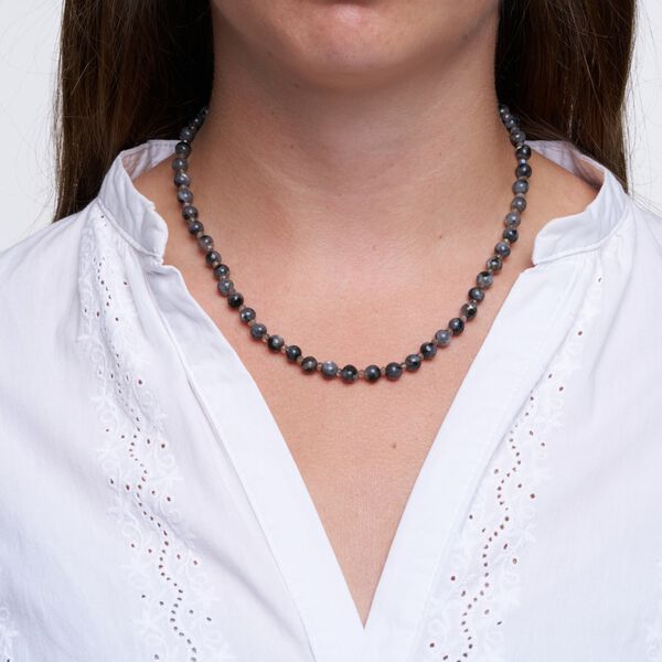 Estelle necklace, gold plated/grey Estelle necklace, gold plated/grey, Pure by Nat