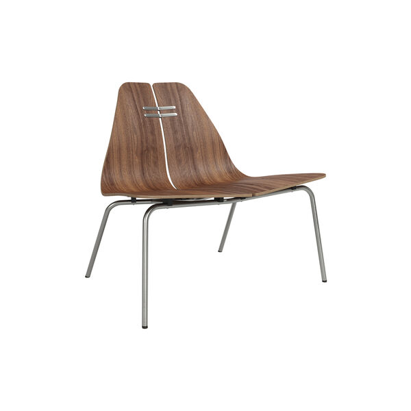PK23&trade; Lounge Chair, clear lacquered walnut/steel, Fritz Hansen