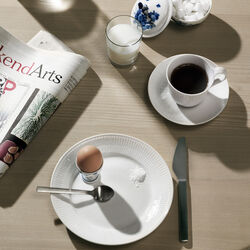 White Fluted High Handle Cup and Saucer 24 cl, Royal Copenhagen