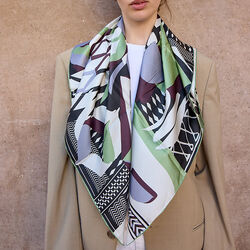 VINTAGE&nbsp;GEO&nbsp;Scarf, green, Bella Ballou