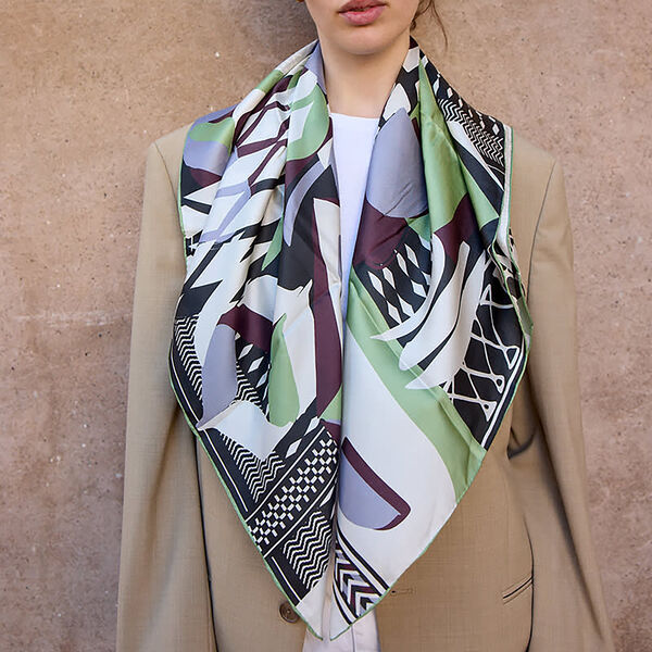 VINTAGE&nbsp;GEO&nbsp;Scarf, green, Bella Ballou