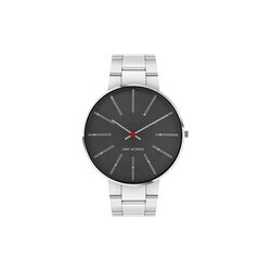 Bankers Wrist Watch, grey/silver, Arne Jacobsen Watches