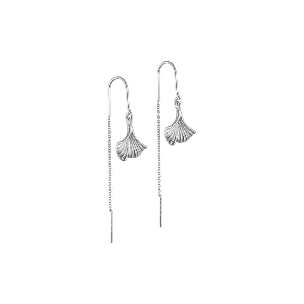 Chain Earrings with Leaf, silver, Pure by Nat