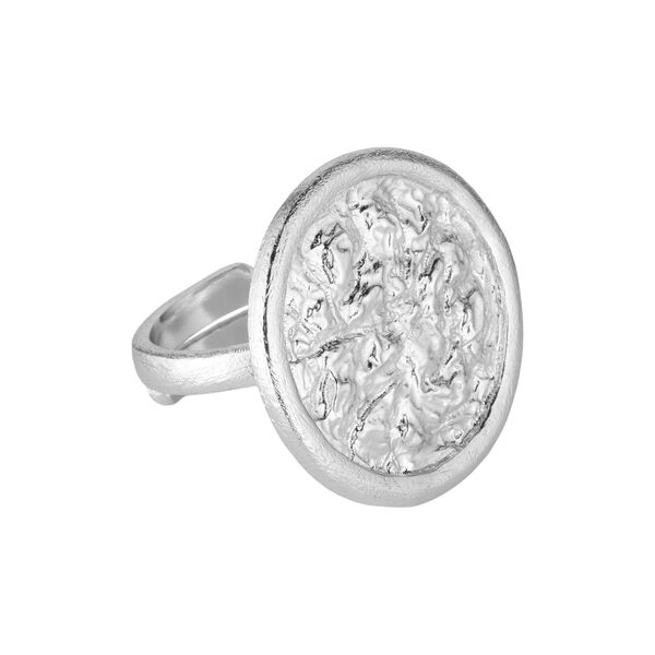 Amelia ring w. round top, silver plated, Pure by Nat