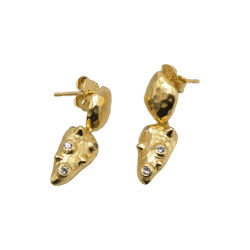 Double Moon Earrings, gold, Stone Copenhagen