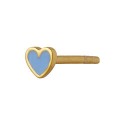 Petit Love Heart Light Blue Enamel Single, gold, Stine A Jewelry